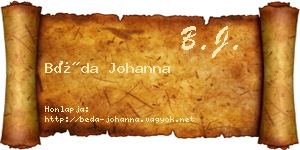 Béda Johanna névjegykártya